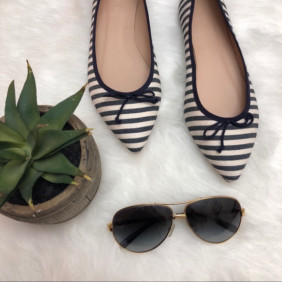 J. Crew Shoes - J. CREW Gemma Flats Blue Stripe